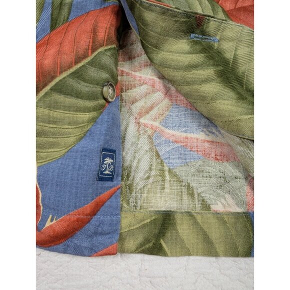 Vintage Tommy Bahama Button down Shirt Mens Large Silk Hawaiian signature print - Picture 10 of 16
